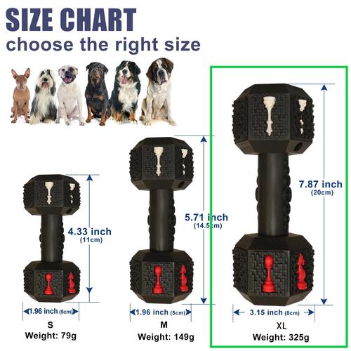 Dog Chew Toys for Aggressive Chewers Non-Toxic Dental Pet Toy for Large Dogs Black
